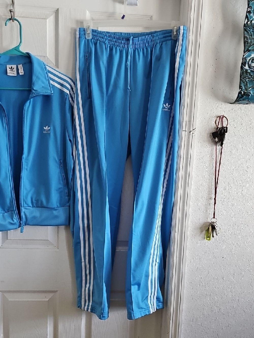 adidas Blue Track Jacket and Pants with White Stripes - Picture 5 of 6